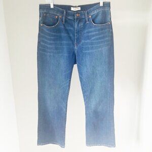 Madewell Cali demi-boot cropped jeans, Size 31, medium blue wash